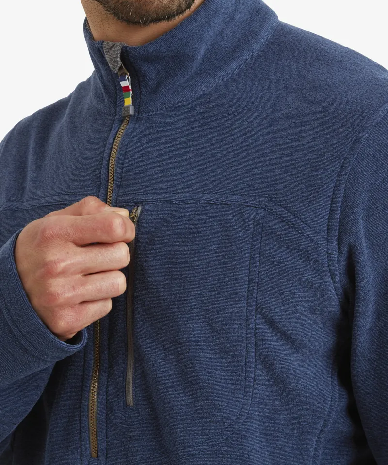 Sherpa Rolpa Eco Quarter Zip Fleece Top in Rathee Blue-2