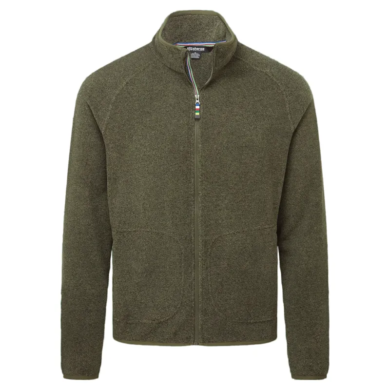 Sherpa Rolpa Full Zip Fleece Jacket in Evergreen-6