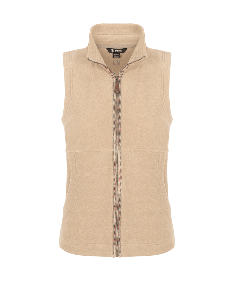 Sherpa Women's Rolpa Eco Fleece Vest in Bardiya Sand