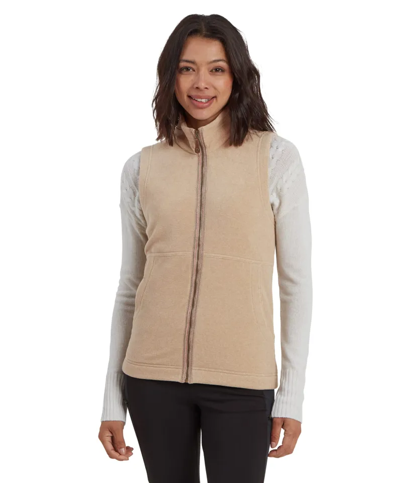 Sherpa Women's Rolpa Eco Fleece Vest in Bardiya Sand-2