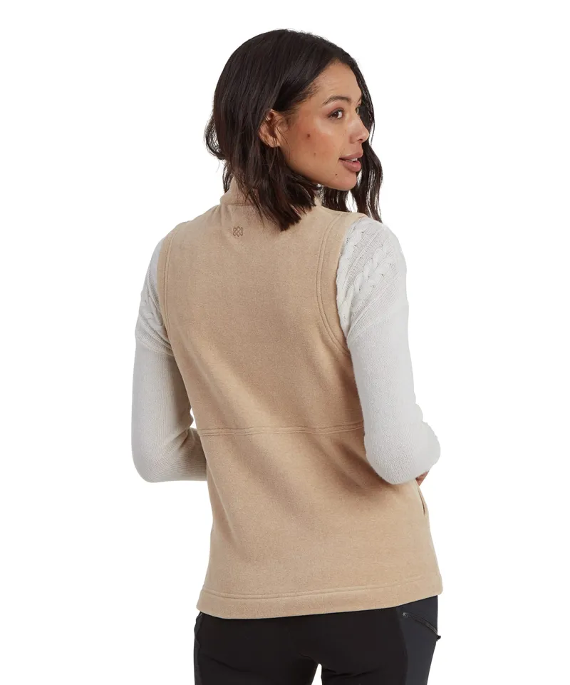 Sherpa Women's Rolpa Eco Fleece Vest in Bardiya Sand-3