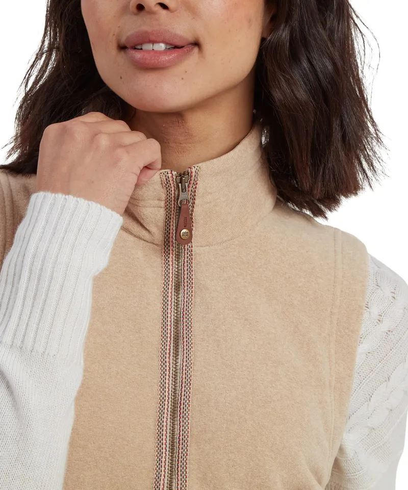Sherpa Women's Rolpa Eco Fleece Vest in Bardiya Sand-5