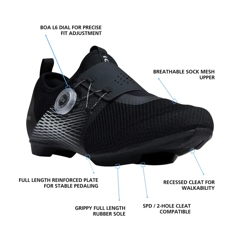 Shimano Women's IC500 Indoor Cycling Shoes in Black-4