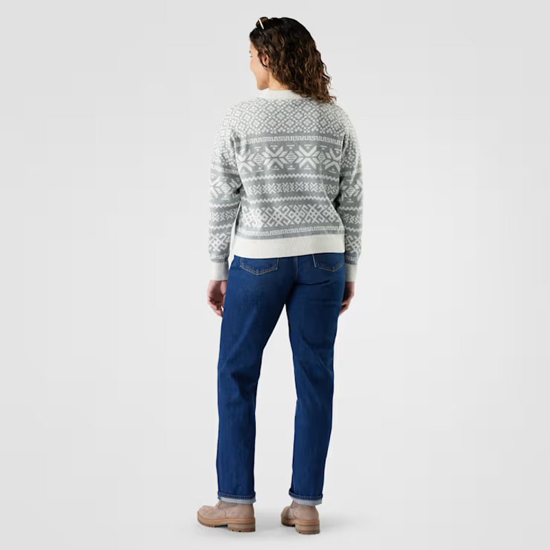 Smartwool Women's Edgewood Heritage Crew Sweater in Light Gray-1