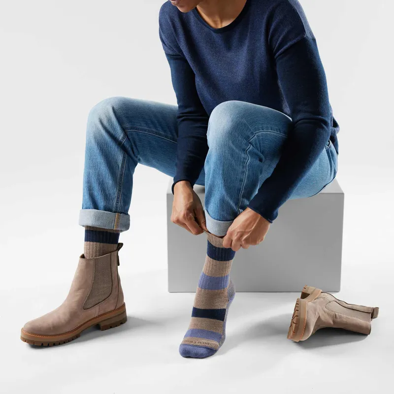 Smartwool Everyday Barnsley Sweater Crew Socks in Nightfall Blue-1