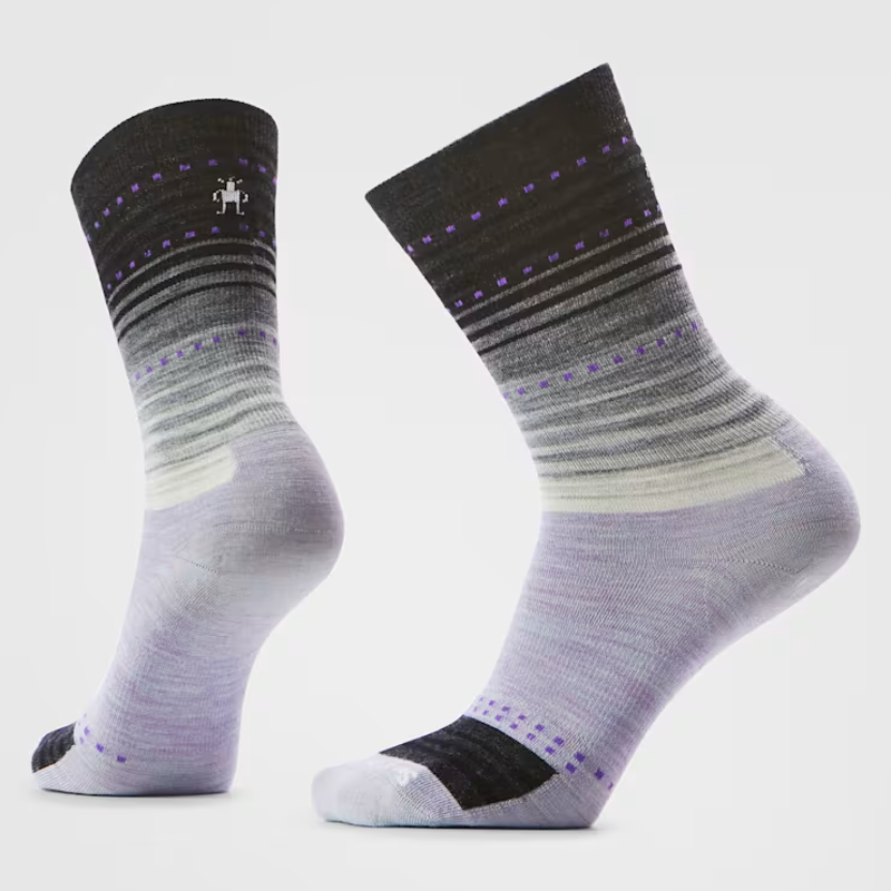 Smartwool Everyday Stitch Stripe Crew Socks in Purple and Black