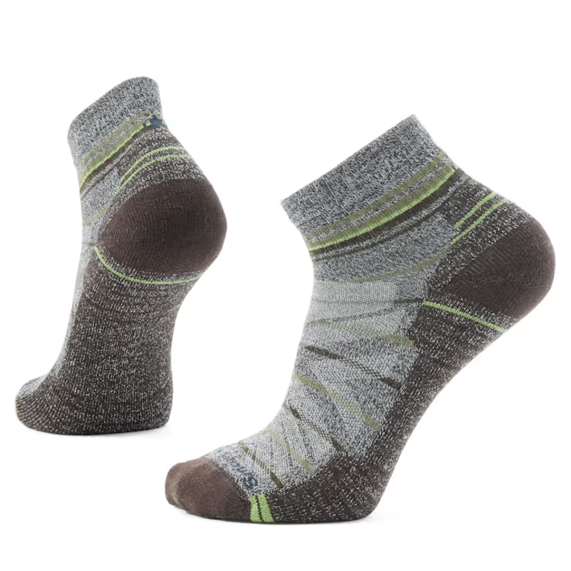 Smartwool Hike Light Cushion Pattern Ankle Socks in Ash and Charcoal
