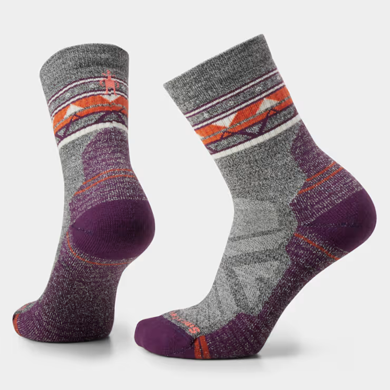 Smartwool Women's Hike Light Cushion Zig Zag Valley Crew Ash-Charcoal