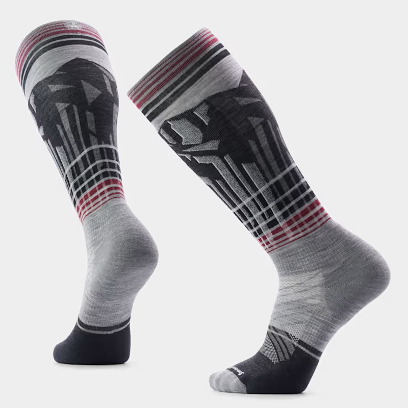 Smartwool Ski Targeted Cushion Summit Shot OTC Socks in Light Gray