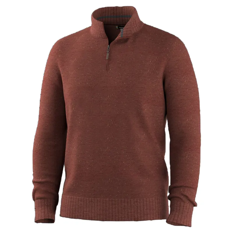 Smartwool Sparwood 1/4 Zip Sweater in Mocha Heather Marl-2