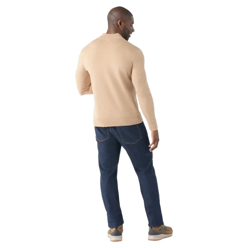 Smartwool Sparwood 1/4 Zip Sweater in Toasted Coconut Heather-1