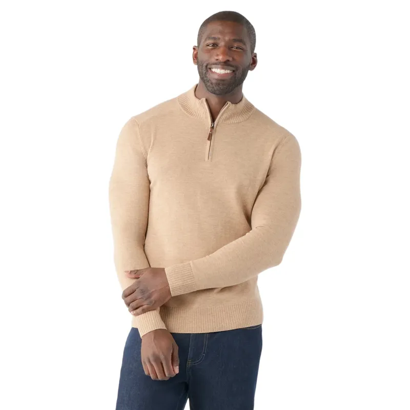 Smartwool Sparwood 1/4 Zip Sweater in Toasted Coconut Heather