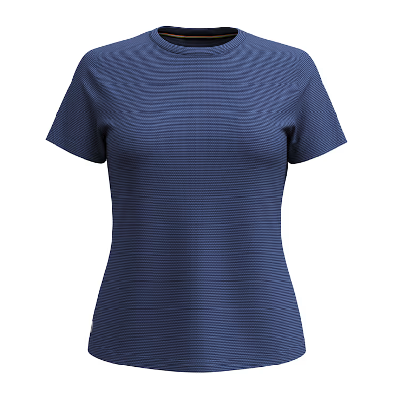 Smartwool Women's Active Mesh Short Sleeve in Nightfall Blue and Deep Navy-1