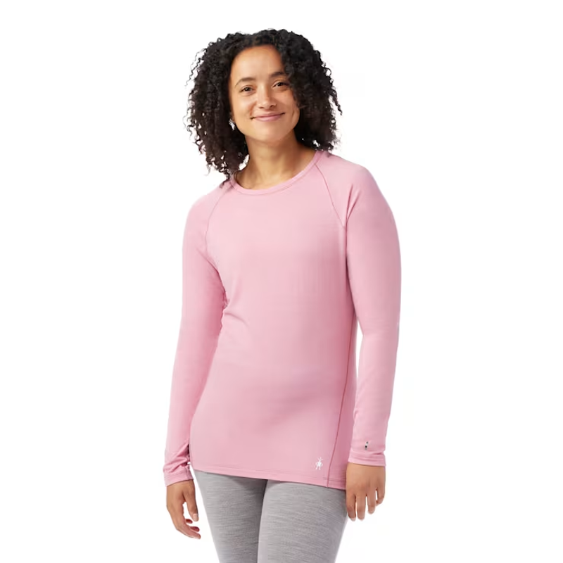 Smartwool Women's Classic All-Season Merino Base Layer Crew in Faded Rose