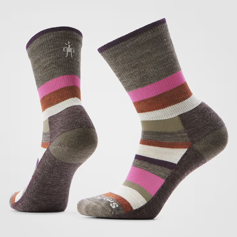 Smartwool Everyday Multi-Stripe Crew Socks in Taupe