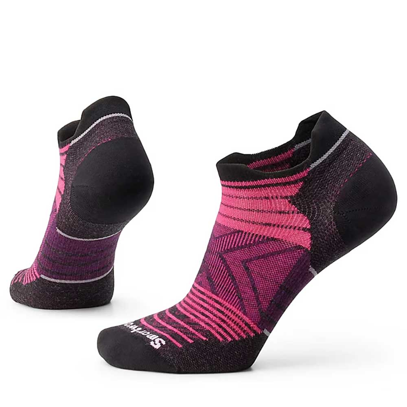 Smartwool Women's Run Zero Cushion Stripe Low Ankle in Power Pink