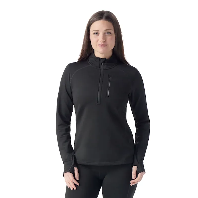 Smartwool Women's Active Fleece Half Zip in Black-1