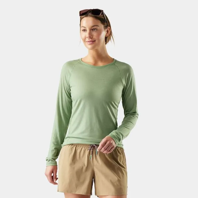Smartwool Women's Classic Merino Base Layer Crew Green Tea-1
