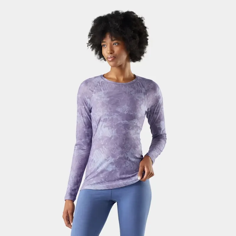 Smartwool Women's Classic Merino Base Layer Crew Purple Storm Mountain-1