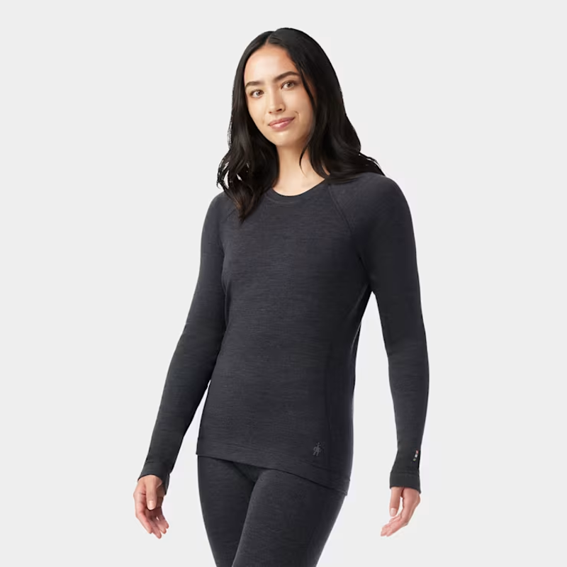 Smartwool Women's Classic Thermal Merino Crew in Charcoal Heather