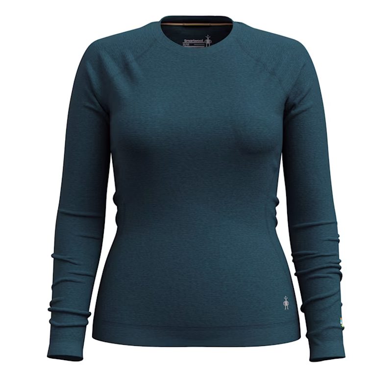 Smartwool Women's Classic Thermal Merino Crew in Twilight Blue Heather-1
