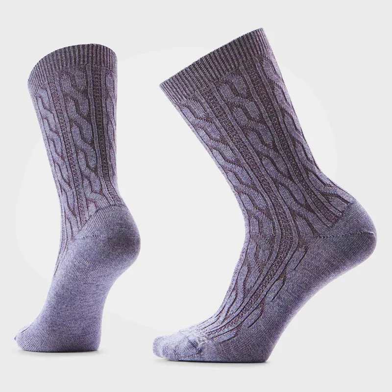 Smartwool Everyday Cable Crew Socks in Chalk Violet