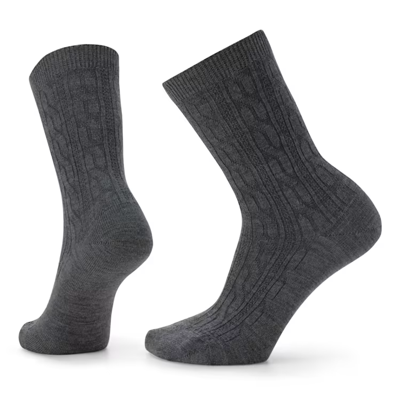 Smartwool Everyday Cable Crew Socks in Medium Gray