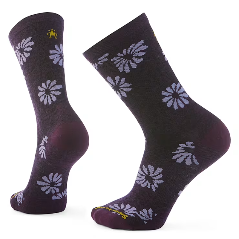 Smartwool Everyday Floral Crew Socks in Purple Iris