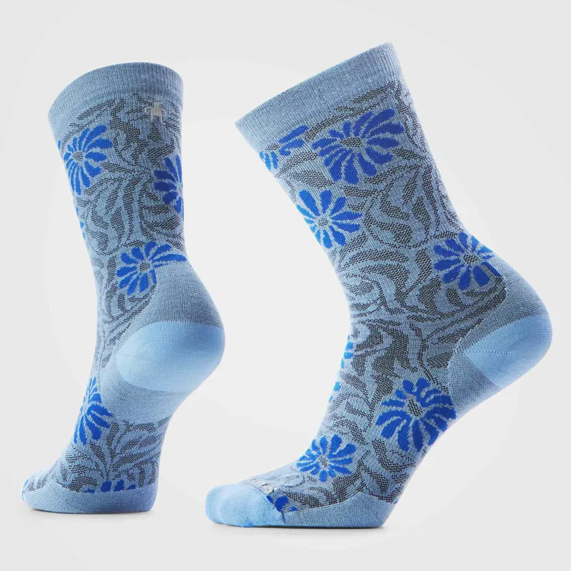 Smartwool Everyday Floral Crew Socks in Serene Blue