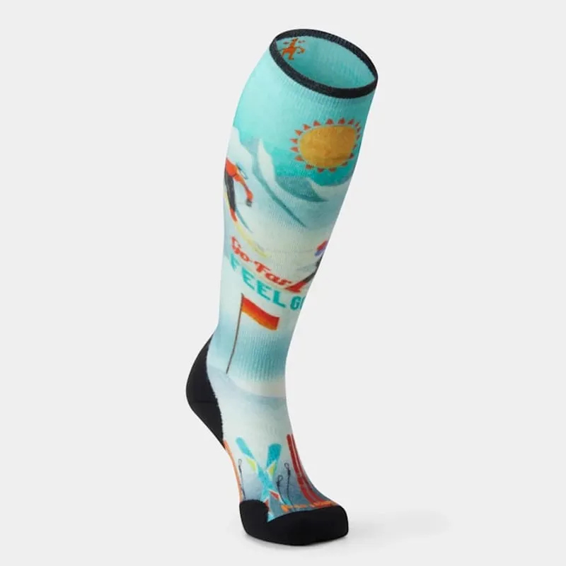 Smartwool Women's Ski Targeted Cushion Snow Bunny Print Socks in Capri-1