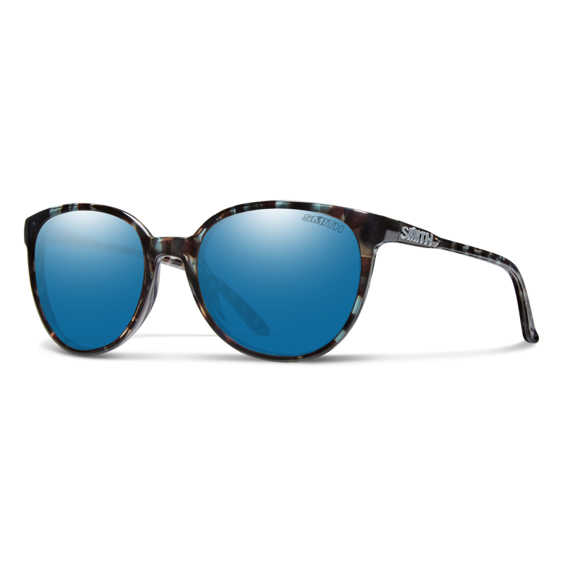 Smith Cheetah in Sky Tortoise w/ChromaPop Polarized Blue Mirror Lens