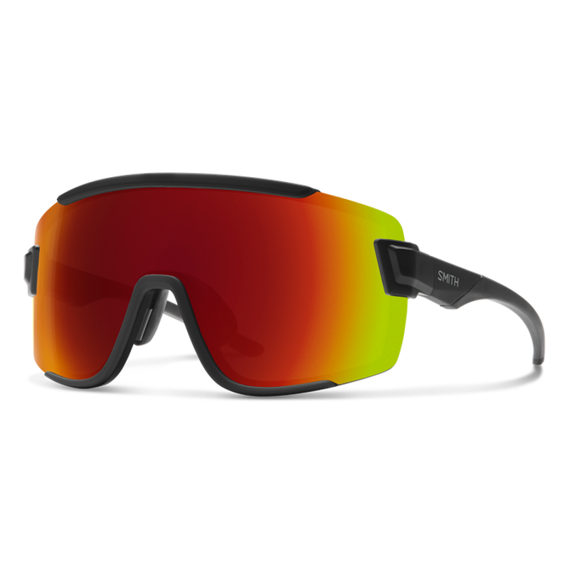 Smith Wildcat in Matte Black with ChromaPop Red Mirror Lens