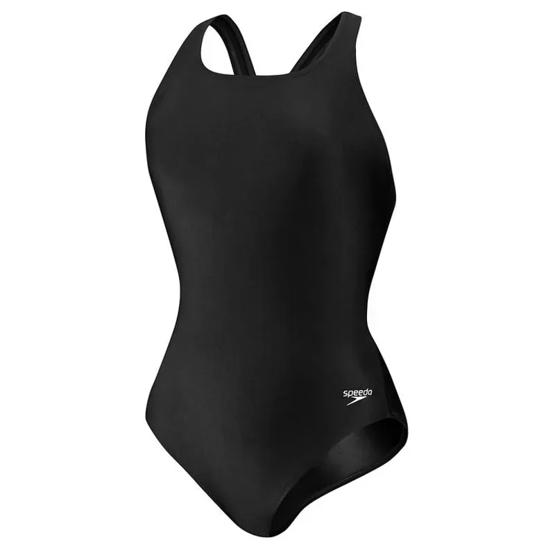 Speedo Women's Solid Ultraback Moderate Swimsuit in Black-2