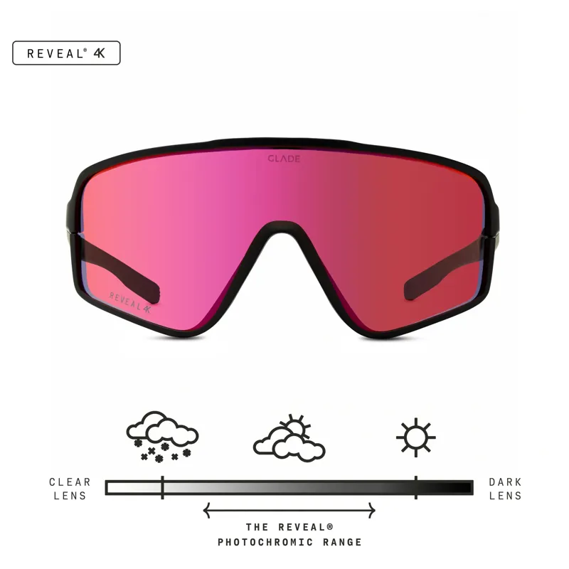 Glade Ramble Matte Black/Reveal 4K Terra Photochromic Red Lens-5