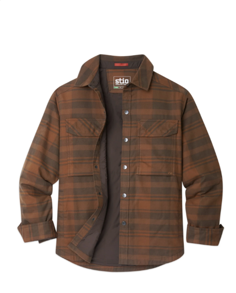 Stio Buckhorn Insulated Snap Shirt in Peppercorn Plaid