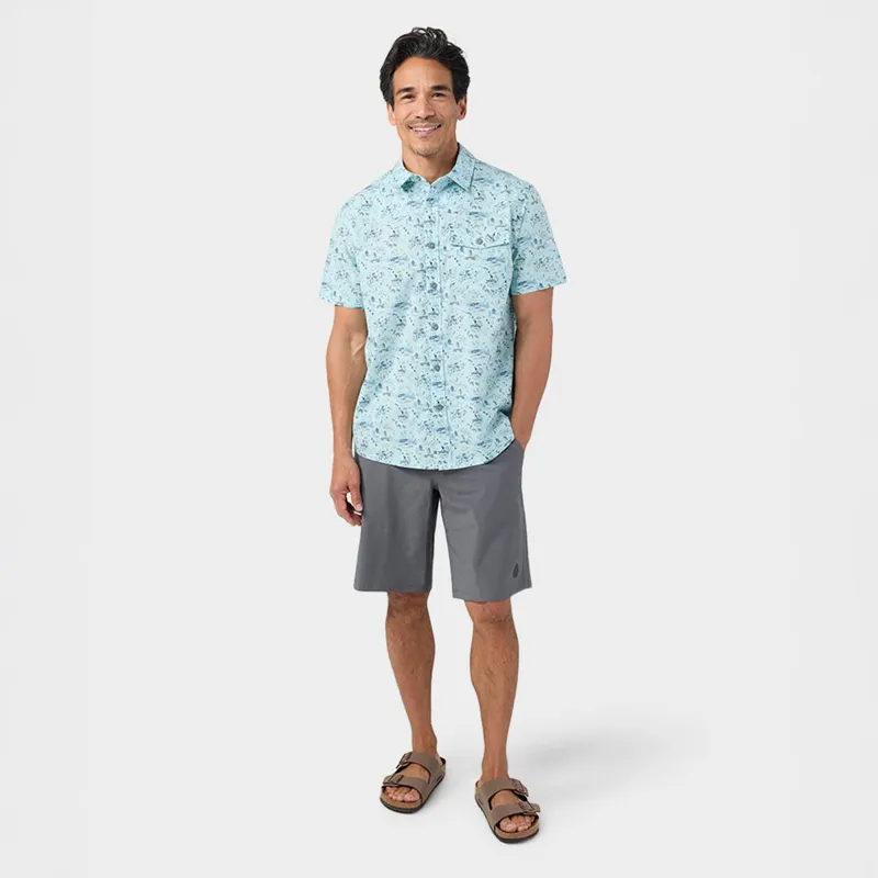 Stio Curtis Camp Short Sleeve Shirt in Windchill Ride Wy-1