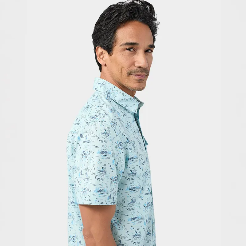 Stio Curtis Camp Short Sleeve Shirt in Windchill Ride Wy-4