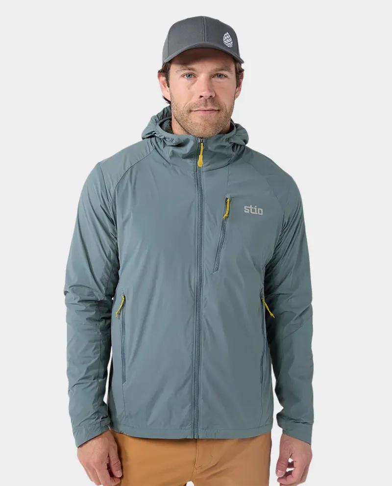 Stio Dawner Hooded Jacket in Stormy Weather-1