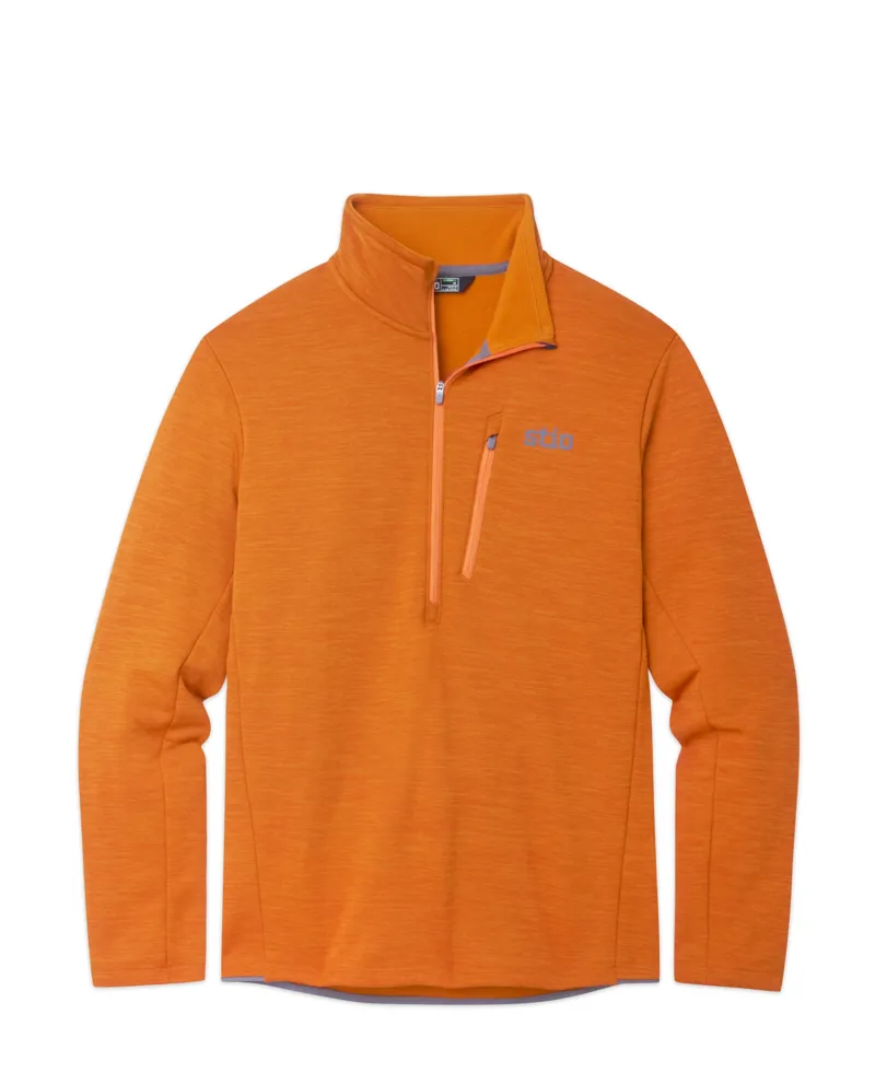 Stio Glide Power Stretch Half Zip Top in Bonfire Heather