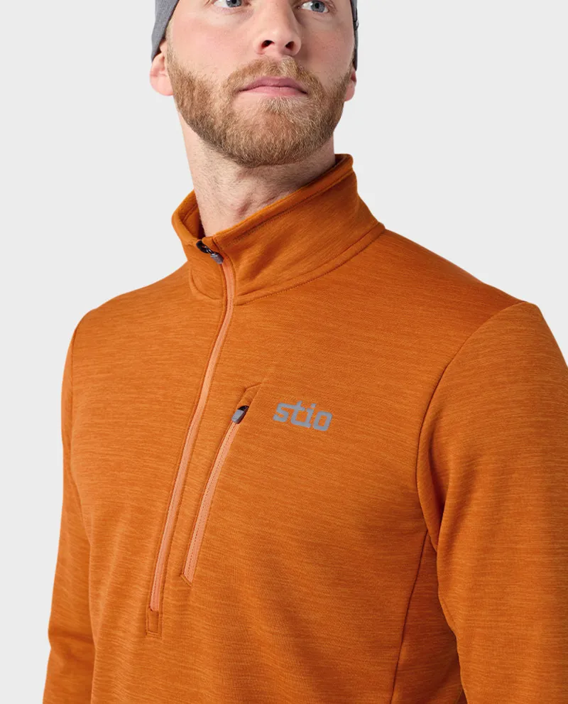 Stio Glide Power Stretch Half Zip Top in Bonfire Heather-5
