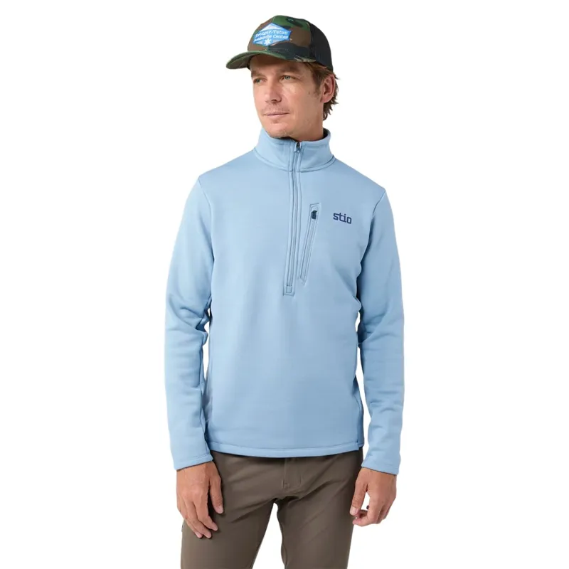 Stio Glide Power Stretch Half Zip in Blue Heron Heather-1