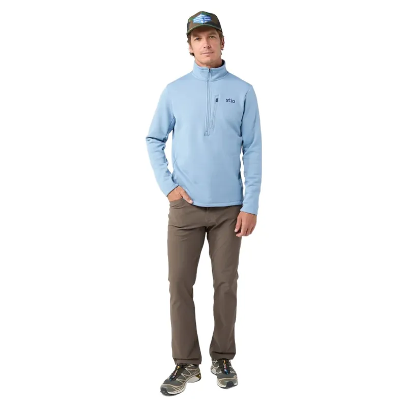 Stio Glide Power Stretch Half Zip in Blue Heron Heather-3