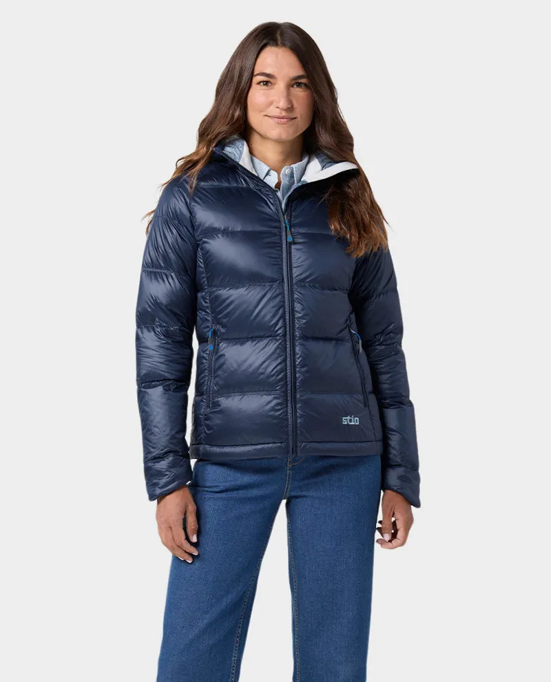 Stio Women's Hometown Down Hooded Jacket in Nightfall-1