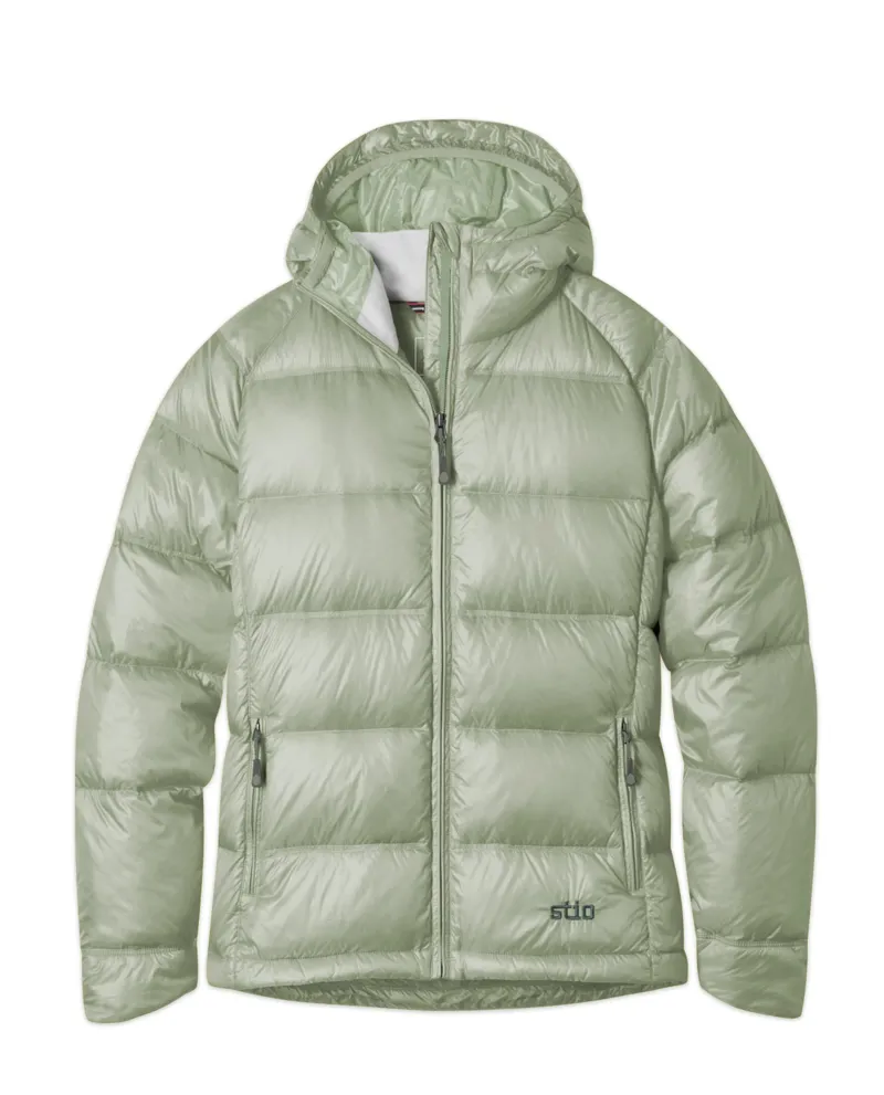 Stio Women's Hometown Down Hooded Jacket in Sage Flats