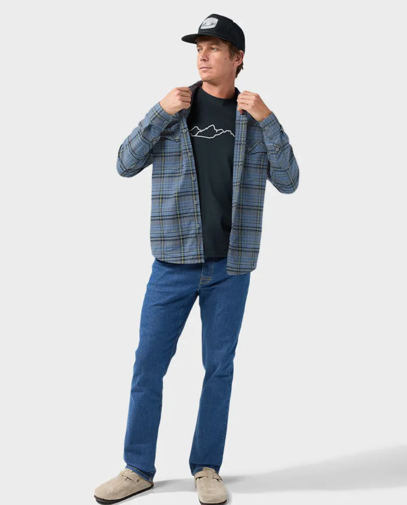 Stio Junction Midweight Flannel Shirt in Stormy Weather Plaid-4