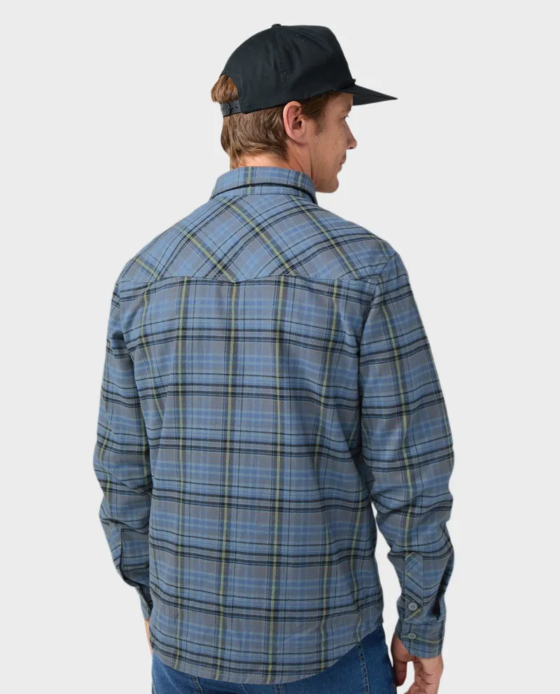 Stio Junction Midweight Flannel Shirt in Stormy Weather Plaid-5