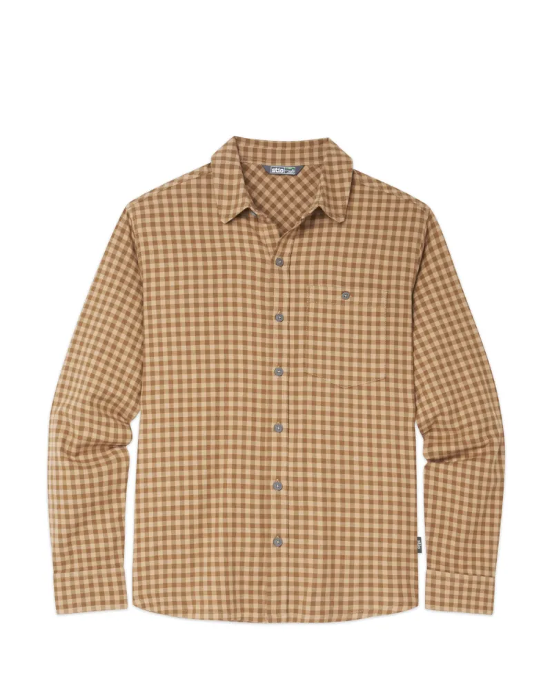 Stio Miter Stretch Lightweight Flannel Shirt in Trailhead Mini Check