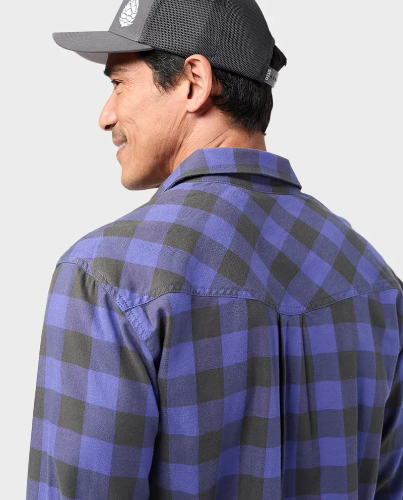 Stio Miter Stretch Lightweight Flannel Shirt in Nightfall Check-5