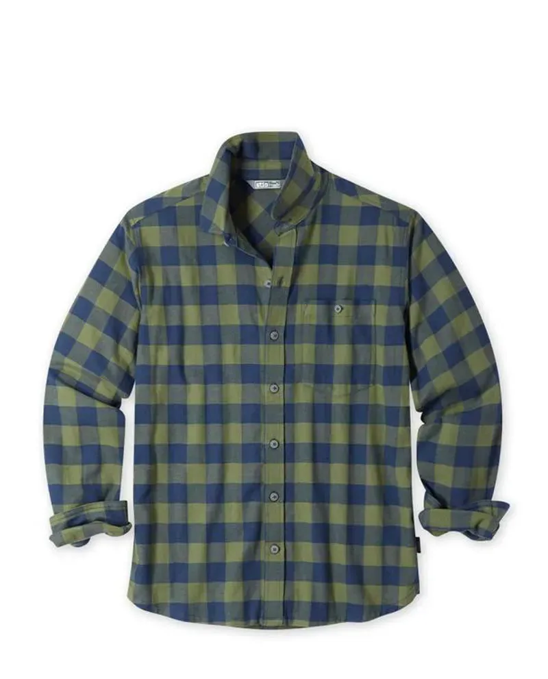 Stio Miter Stretch Lightweight Flannel Shirt in Pine Forest Check