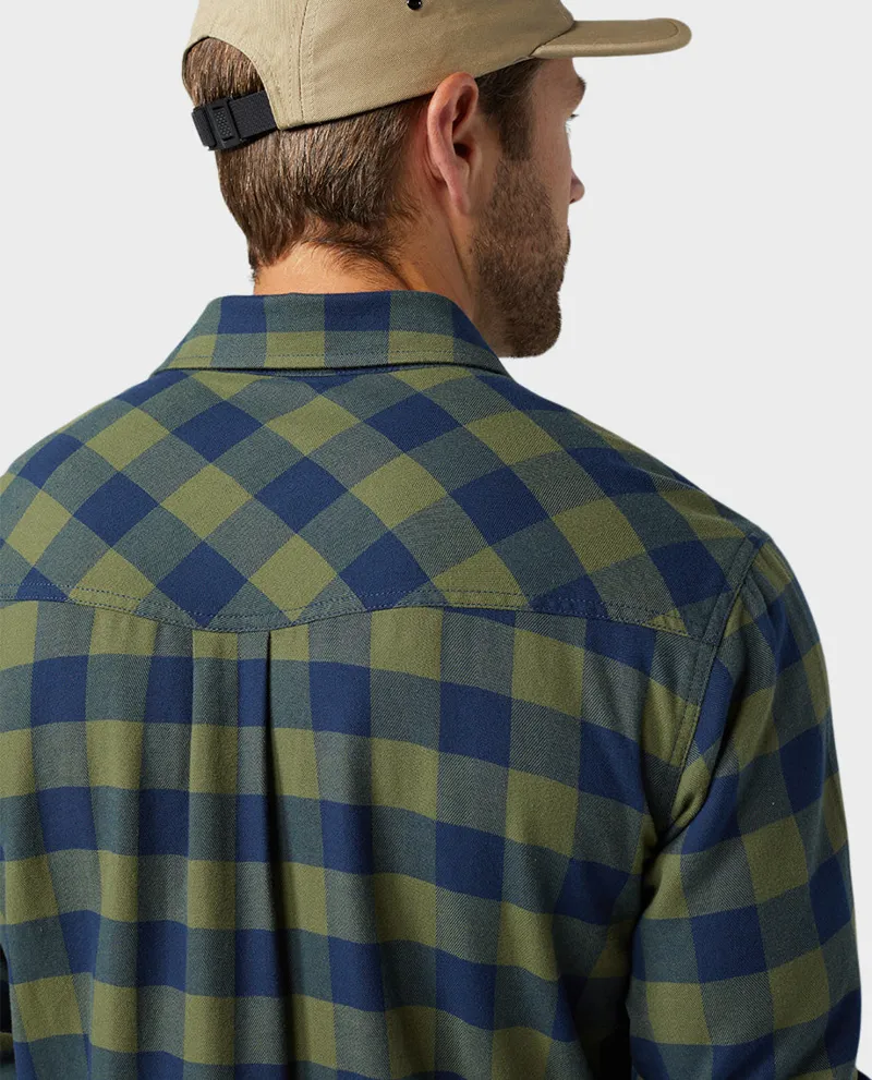 Stio Miter Stretch Lightweight Flannel Shirt in Pine Forest Check-4